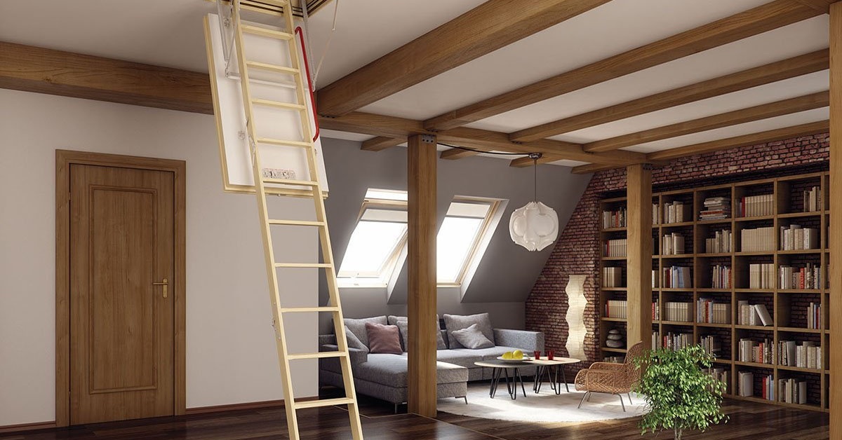 Dřevěné skládací schody