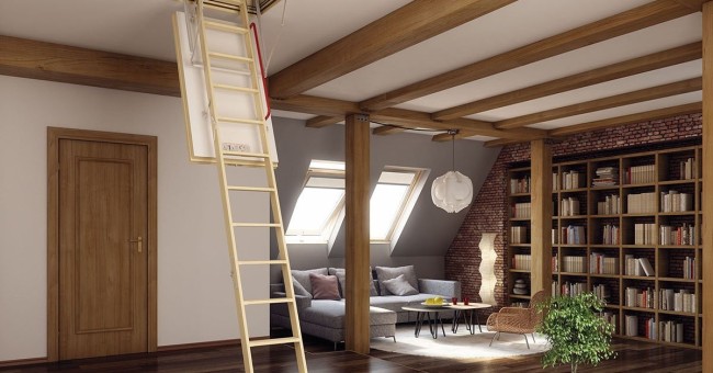 Dřevěné skládací schody