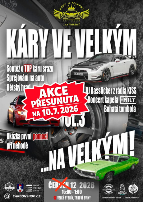 KÁRY POMÁHAJÍ ALE AŽ 10. 7. POZOR PŘESUN AKCE