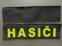 Nápis HASIČI na záda se suchým zipem 300 x 80 mm