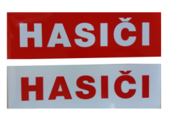 Magnet s nápisem HASIČI reflexní 20x6 cm