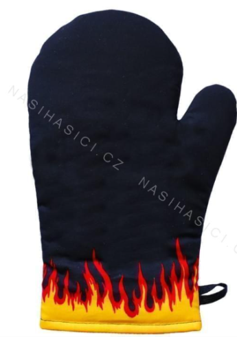 Kuchyňská hasičská chňapka - černá