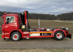 SCANIA P400 - nosič kontejneru + hydraulická ruka