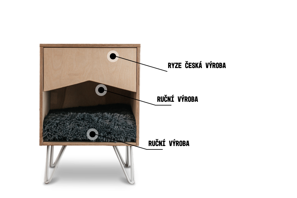 Stylový Noční Domek Stolek #1