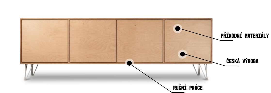 Překližková Komoda Styl