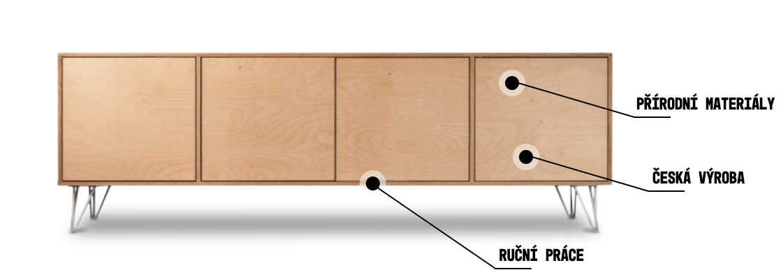 Překližková Komoda Styl