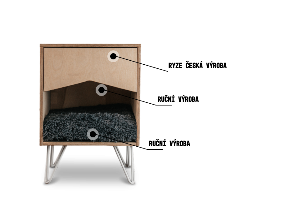 Stylový Noční Domek Stolek #1