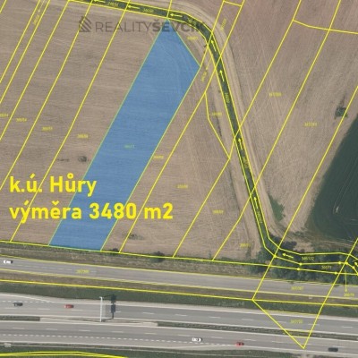 Prodej pozemku pro komerční využití o výměře 3480 m2 v k.ú. Hůry, okres České Budějovice