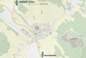 Prodej stavebního pozemku 400 m² – Číměř, okres Jindřichův Hradec