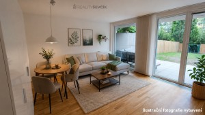 Byt 2+kk se zahradou 59 m², terasou a garážovým stáním v uzavřené Rezidenci Libuš, Praha 4