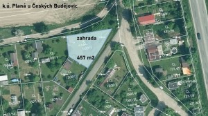 Prodej zahrady o výměře 457 m2 v obci Planá u Českých Budějovic