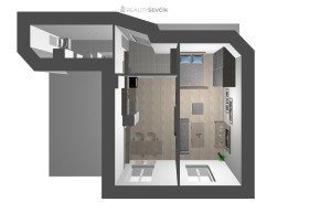Pronájem zrekonstruovaného bytu 2+kk, 42 m², Pražská 7, České Budějovice