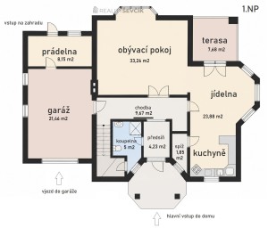 Prodej nadstandardního rodinného domu 5+1 s jídelnou, garáží, bazénem - Jabloňová, České Budějovice