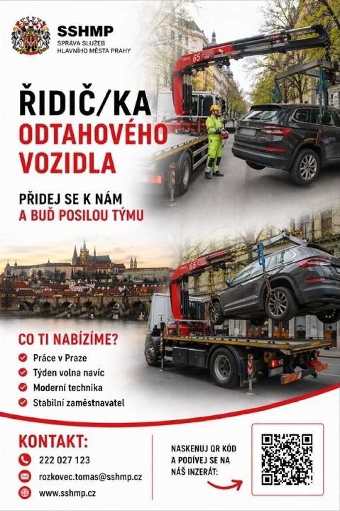 Hledáme posilu do týmu na pozici řidič/ka odtahového vozidla.